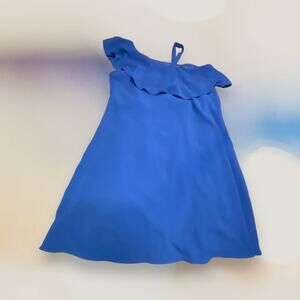 Sally Miller NWT Couture Miley Blue One Shoulder Ruffle Dress Girl's L
